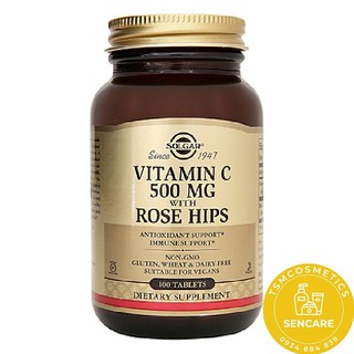 Thực phẩm bảo vệ sức khỏe Vitamin C 500MG with Rose Hips Solgar 100 viên/lọ