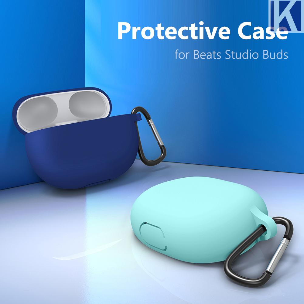 Vỏ Bảo Vệ Hộp Sạc Tai Nghe Beats Studio Buds Bằng Silicon Mềm Kèm Móc Tiện Dụng