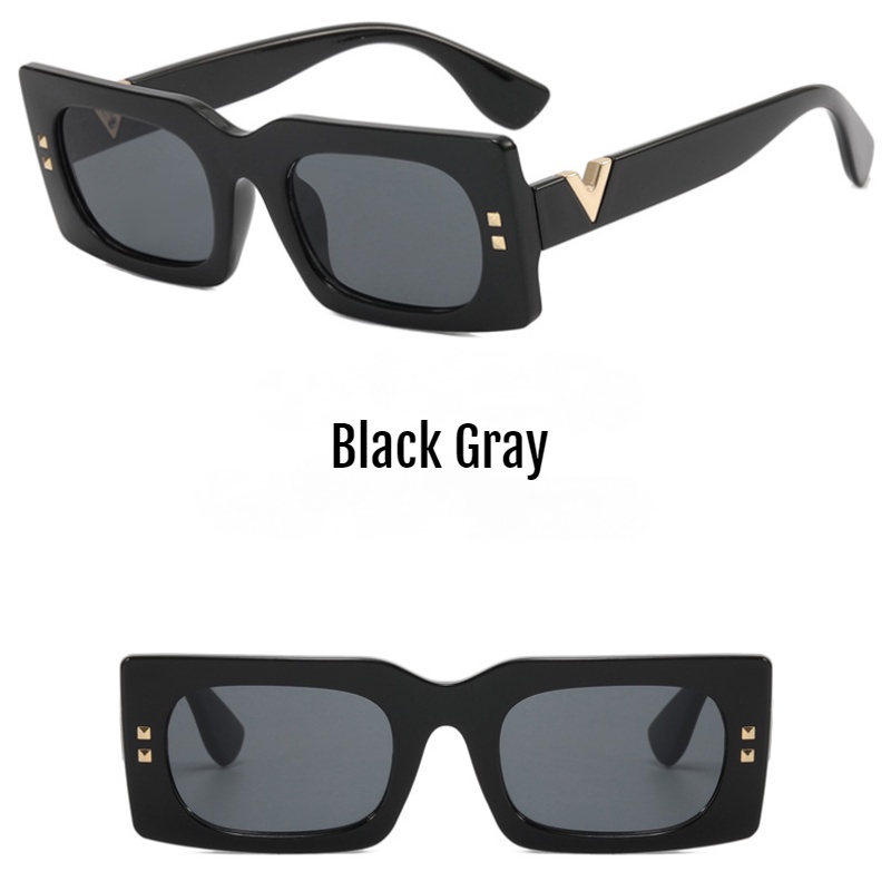 Kính Mát Gọng Vuông Chống Tia UV400 Phong Cách Âu Mỹ