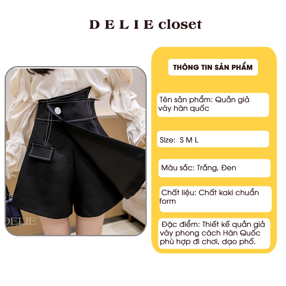 Quần giả váy DELIE quần váy chất kaki 2 lớp dày đứng form phong cách QV01