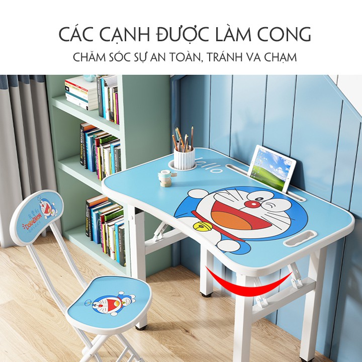 Bộ Bàn Ghế Học Sinh Gấp Gọn Thông Minh In Hình Ngộ Nghĩnh Tạo Hứng Thú Học Tập Sáng Tạo