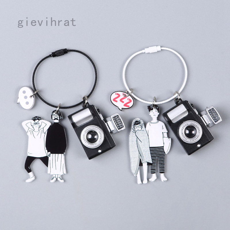 Gievihrat Newmoon Jinfucha123 Bangtan Boys Keychain JK V Vkook Cute Key Holder Cartoon Glisten Epoxy Key Chains Double Sided Acrylic Keyring Accessories.