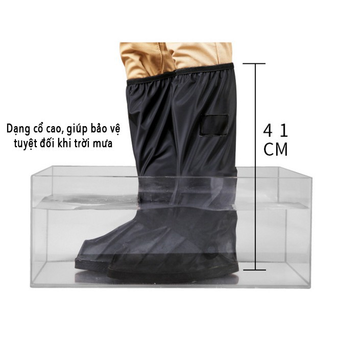 [ XẢ KHO 3 NGÀY ] Ủng Đi Mưa Cao Cổ - Đế Cao Su Dày - Có Khóa Kéo Hông Tiện Lợi Ủng Bọc Giày Đi Mưa Loại Tốt
