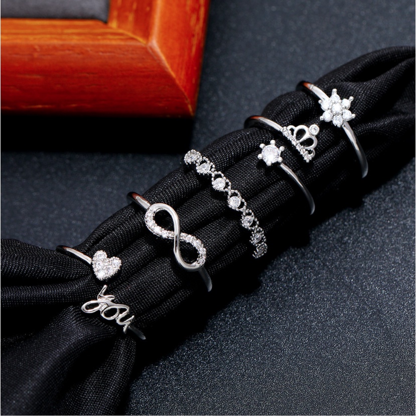 Nhẫn nữ nhẫn hở mạ vàng 18k đính đá thời trang hàn quốc siêu cá tính