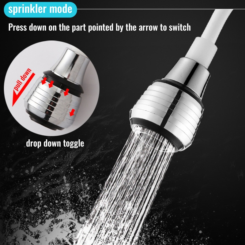 QQ Dụng Cụ Nhà Bếp Đa Năng Xoay 360 Độ° Đầu Lọc Nối Dài Vòi Nước Bồn Rửa Chén Dạng Xoay Linh Hoạt