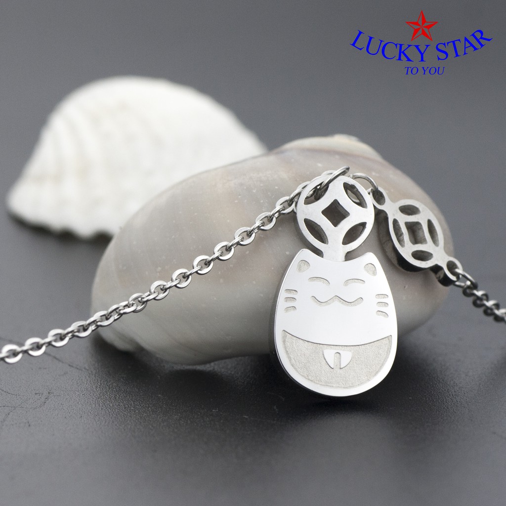 Lắc chân mèo totoro đồng xu may mắn thời trang nữ tính