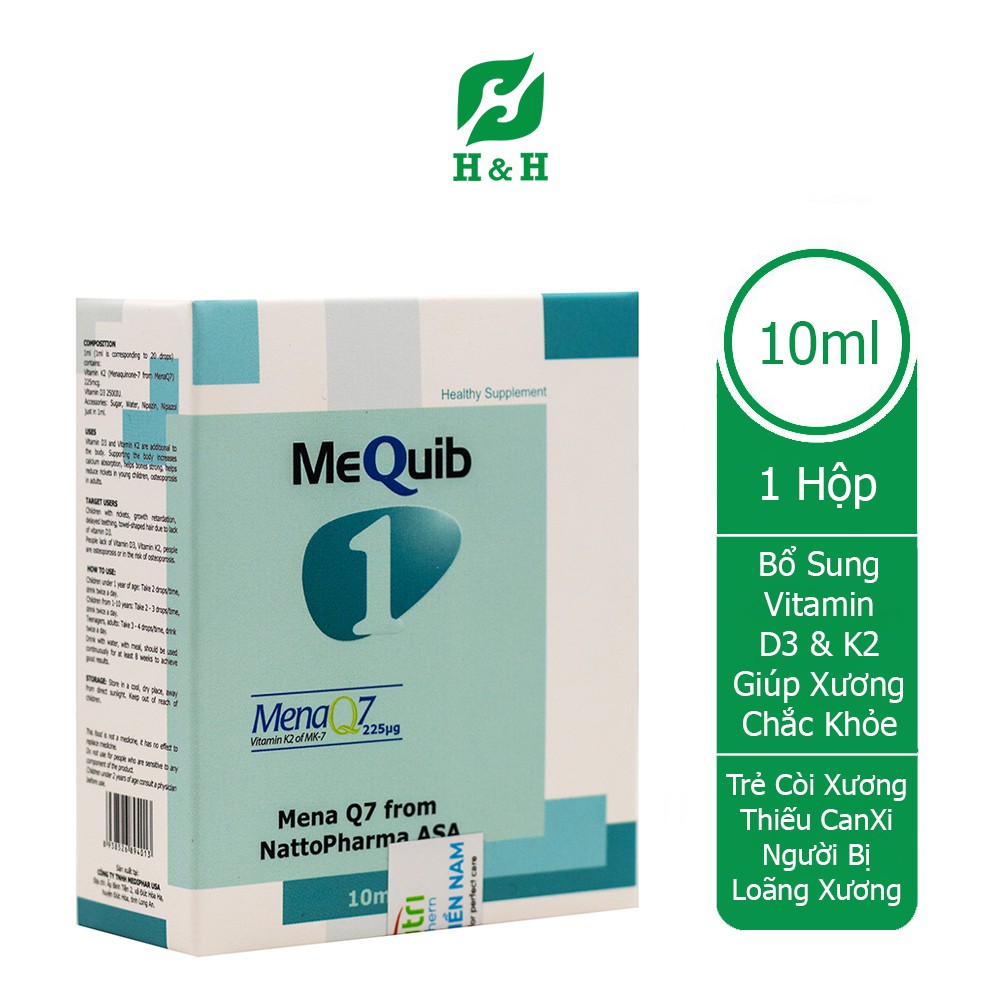 MeQuib 1 10ml - Bổ sung vitamin D3 và vitamin K2 cho trẻ