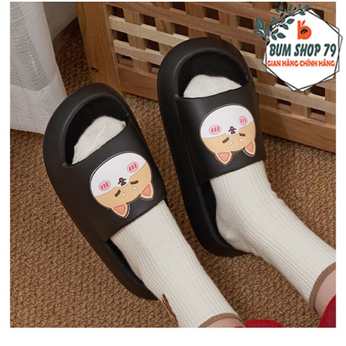 Dép mùa hè dép mang trong nhà dễ thương hình Chó Shiba ngộ nghĩnh, Dép chống trơn trượt Chó Shiba chibi dễ thương