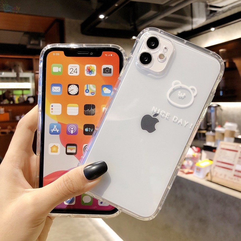 Ốp Lưng Silicone Trong Suốt Hình Gấu Đáng Yêu Cho Iphone 12 Pro Max 12 Mini Se 2020 Xs Max 11 Pro Max Xr X Xs 6 7 8 6s Plus | BigBuy360 - bigbuy360.vn