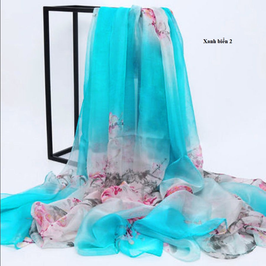 Khăn quàng choàng cổ nữ đi biển vải lụa (silk) cao cấp K4455 - Thời Trang Dương