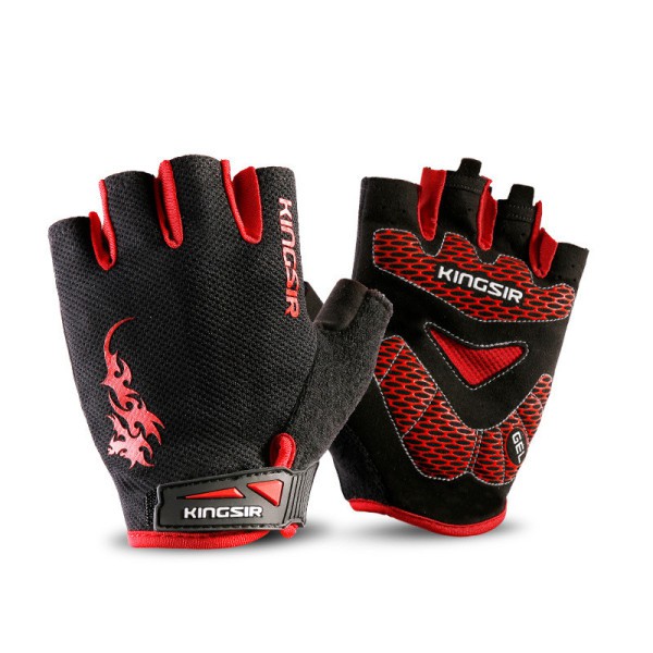 Đôi găng tay hở ngón thiết kế chống sốc tiện dụng cho người đi xe đạp leo núi