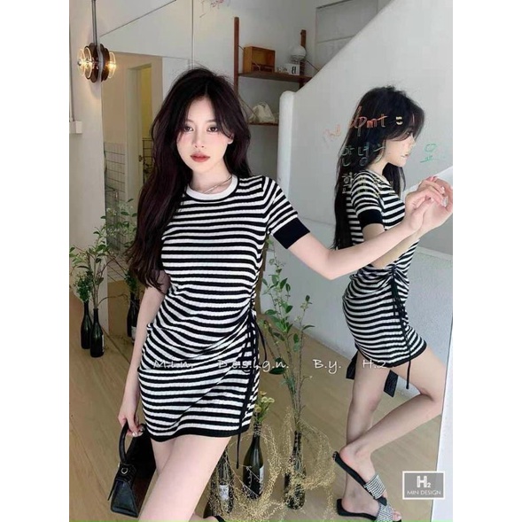 ĐẦM BODY SỌC RÚT DÂY EO