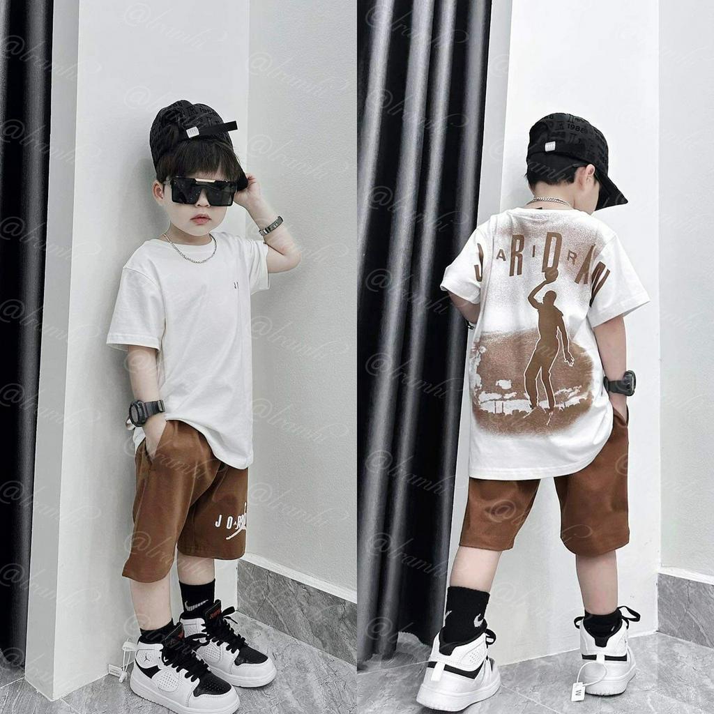 Bộ áo thun quần short thể thao JORDANn cho bé , set áo phông quần cộc bé trai unisex Samy Kids