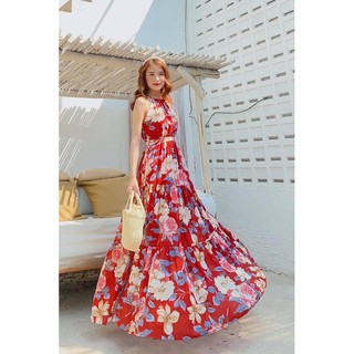 Maxi hoa cổ yếm