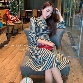 VÁY NỮ BÁNH BÈO, ĐẦM TIỂU THƯ KẺ SỌC cực sang [ Ảnh thật ]