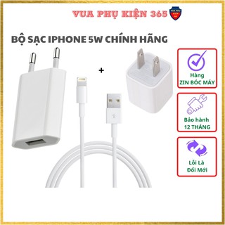 Bộ Sạc iPhone 5w CHÍNH HÃNG 5/5s/6/6Plus/6s/6sPlus/7/7Plus Cổng USB TO LIGHTNING - Hàng ZIN BÓC MÁY, Bảo Hành 12 Tháng