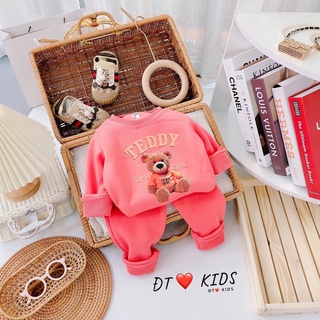 Bộ nỉ bông gấu Teddy cho bé