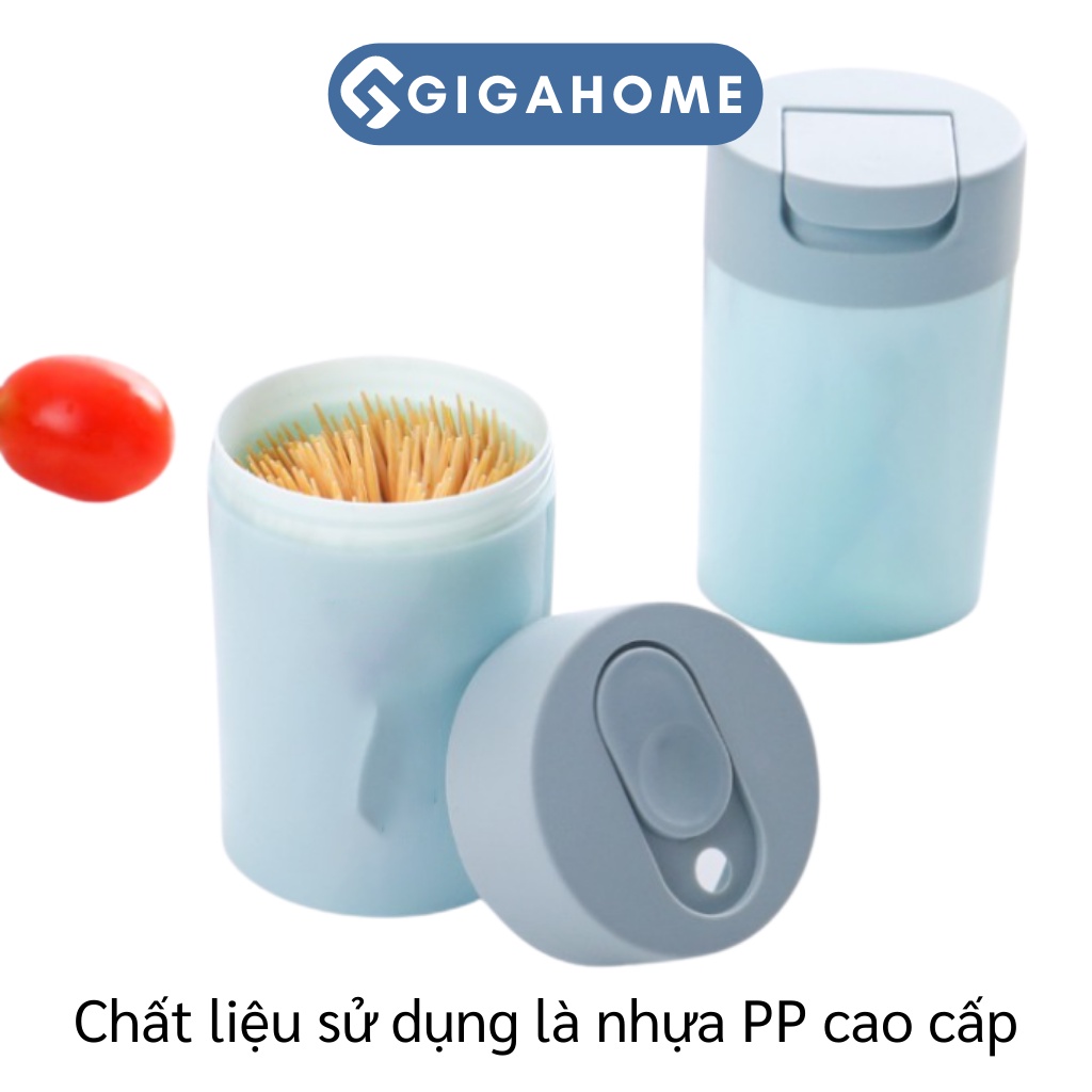 Lọ Đựng Tăm, Hạt Tiêu GIGAHOME Bằng Nhựa Cao Cấp, Thiết Kế Nắp Đóng Mở Sang Trọng 9644