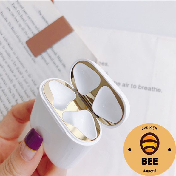 Miếng Dán Kim Loại Chống Bụi Bảo Vệ AirPods 1 2 Miếng Dán Chống Bám Bẩn Airpod 1 2 -BEE SHOP