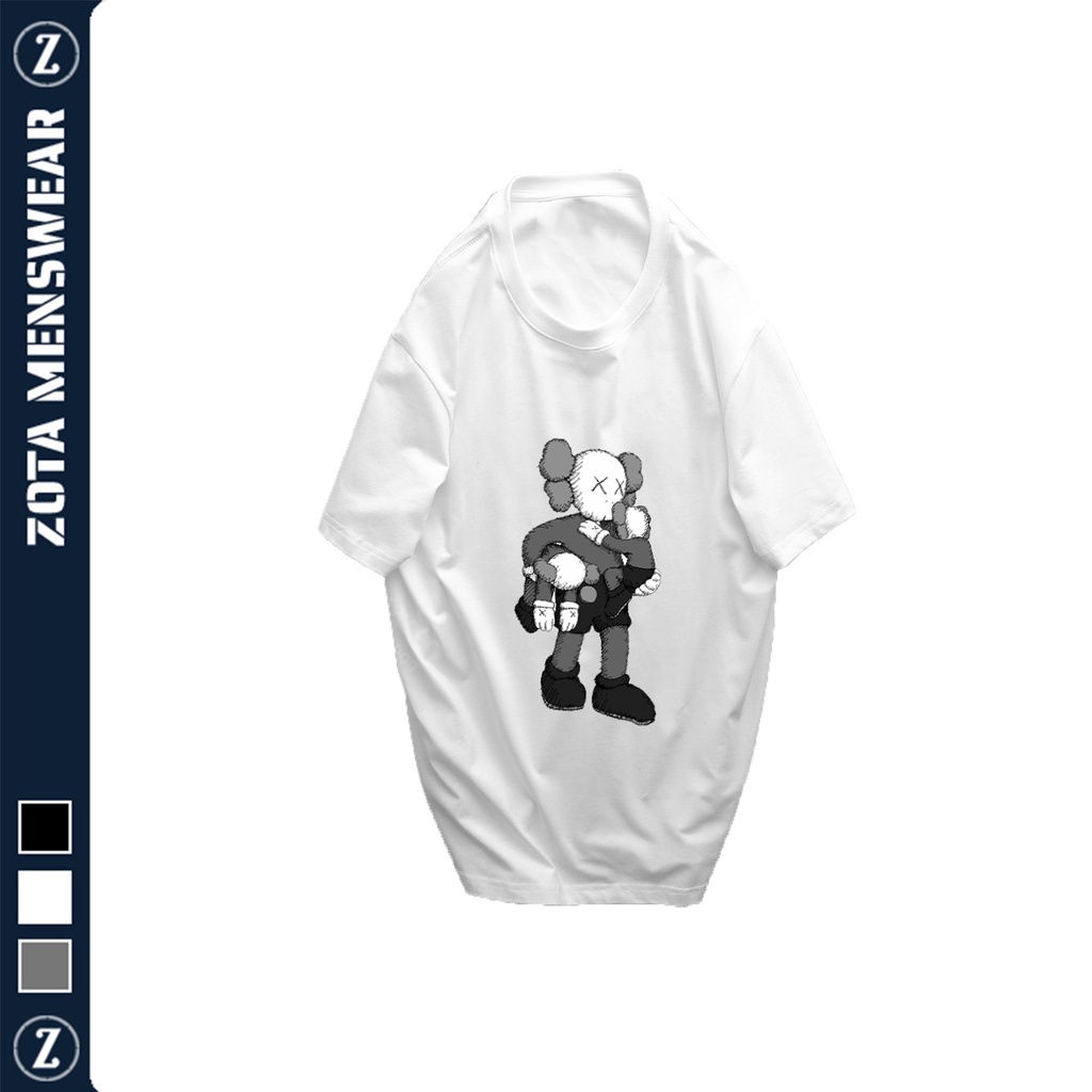 Áo thun nam tay ngắn cổ tròn ZOTA, chất cotton lạnh cải tiến cao cấp in KAWS GZ112