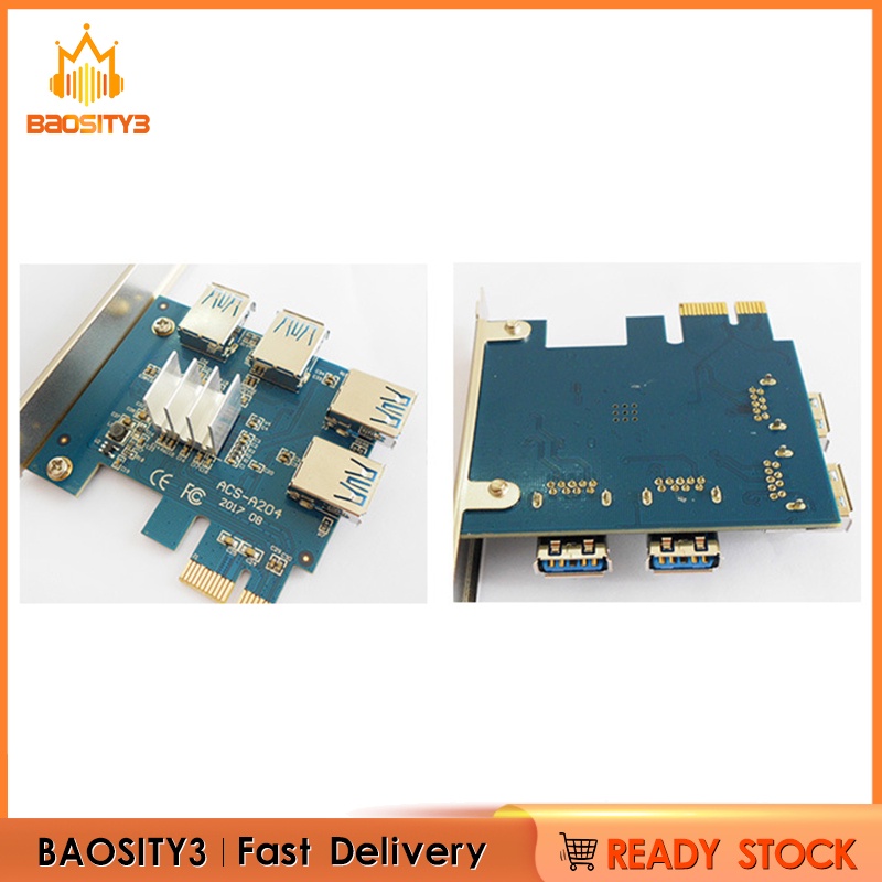 [baosity3]PCI-E 1 to 4 PCI Express Slot 1x to 16x USB 3.0 Extender Board Expansion