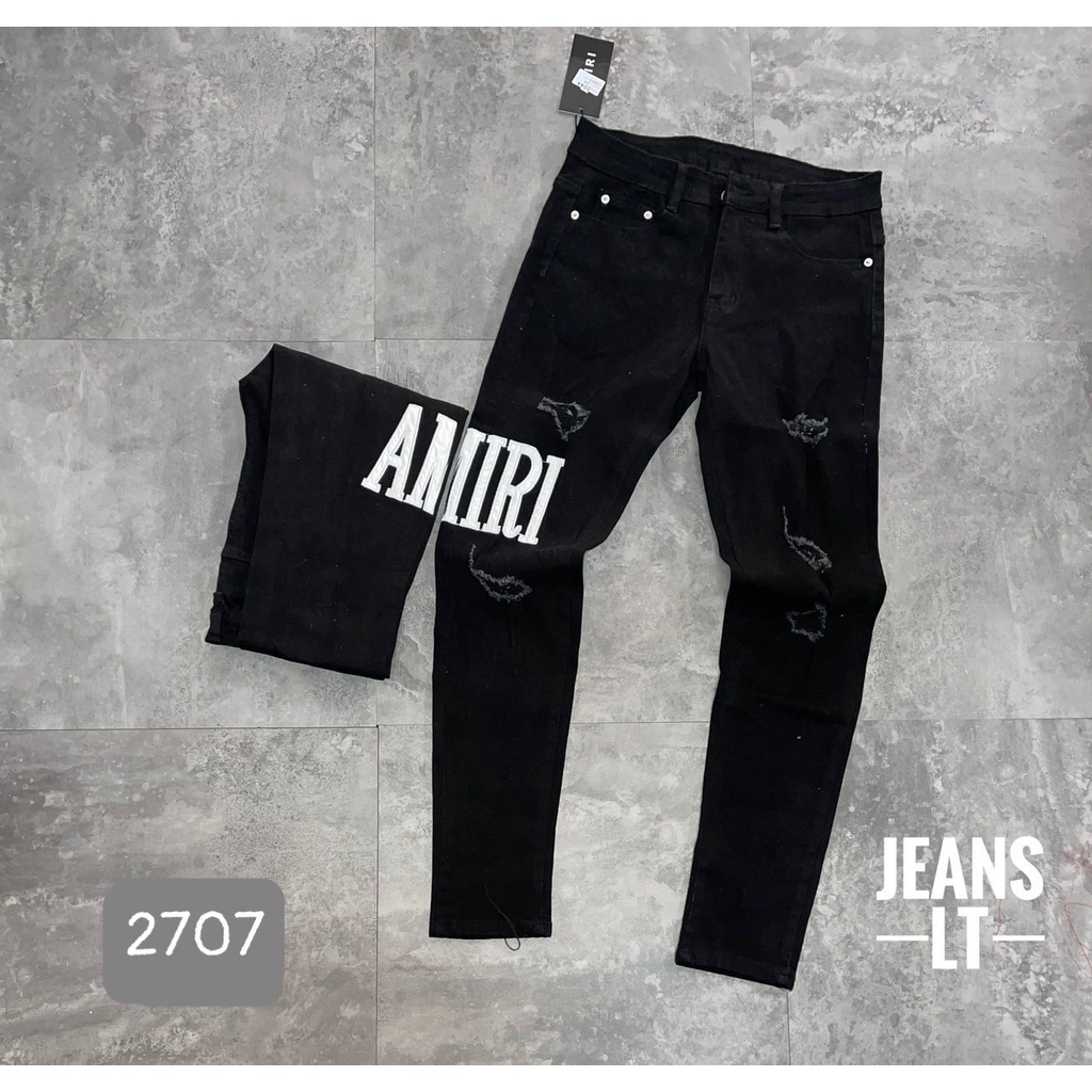 Quần Bò Trắng Rách Vá Da Nam, Quần Jeans Trắng Rách Vá Da, Quần Bò Nam Siêu Cấp Chất Đẹp Không Phai Màu