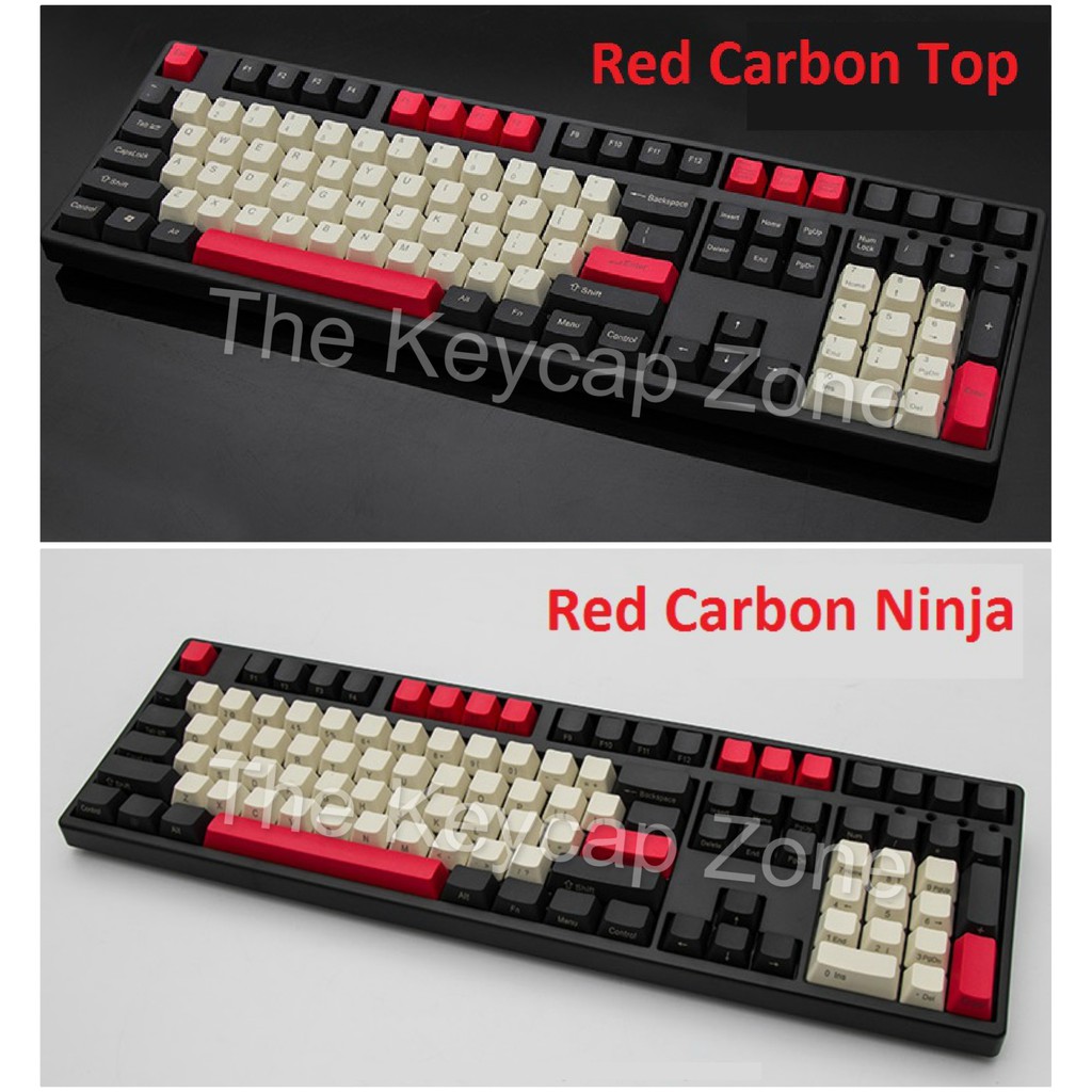 Set Keycap PBT nhiều phối màu Carbon, BOW, Chalk nút bàn phím cơ, phù hợp bàn phím cơ layout cơ bản, không xuyên led