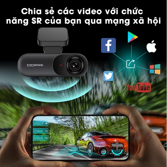 Camera hành trình DDPai Mola N3 / Tích hợp GPS / Độ phân giải 2K 1600P / Tầm nhìn ban đêm / Chế độ đỗ xe 24h