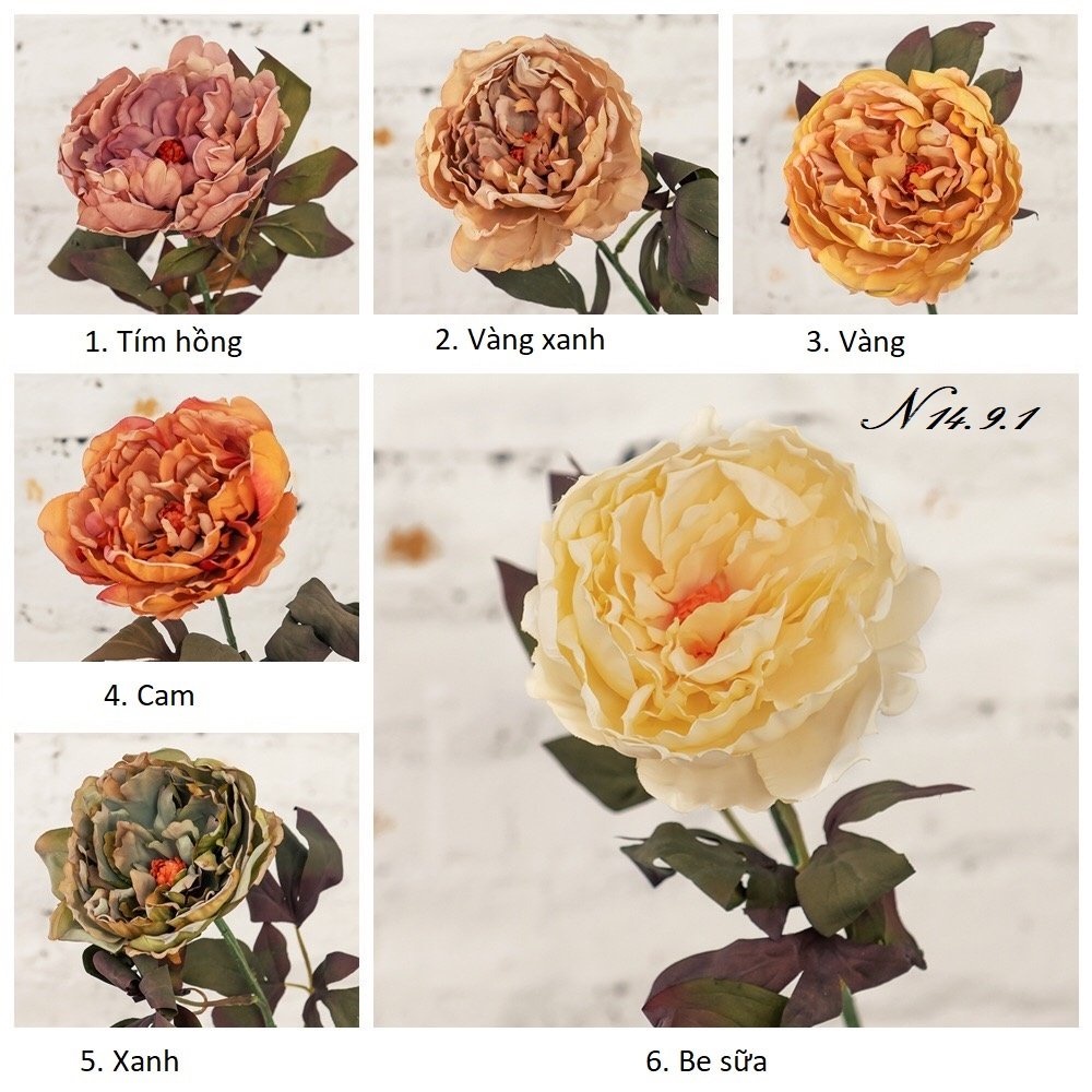 Hồng misaky, hoa lụa cao cấp, hoa giả decor trang trí nhà cửa 14.9.1