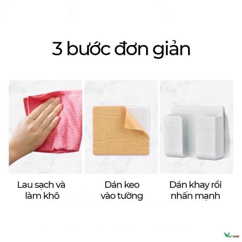 Combo 3 chiếc Giá đỡ DÁN tường tiện ích, đỡ điện thoại khi sạc, đỡ điều khiển tivi... -dc4496