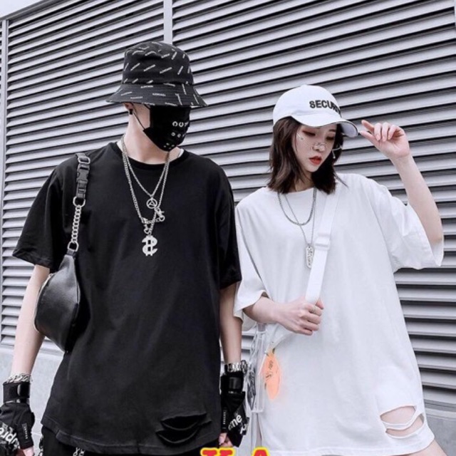 ÁO PHÔNG BASIC RÁCH UNISEX