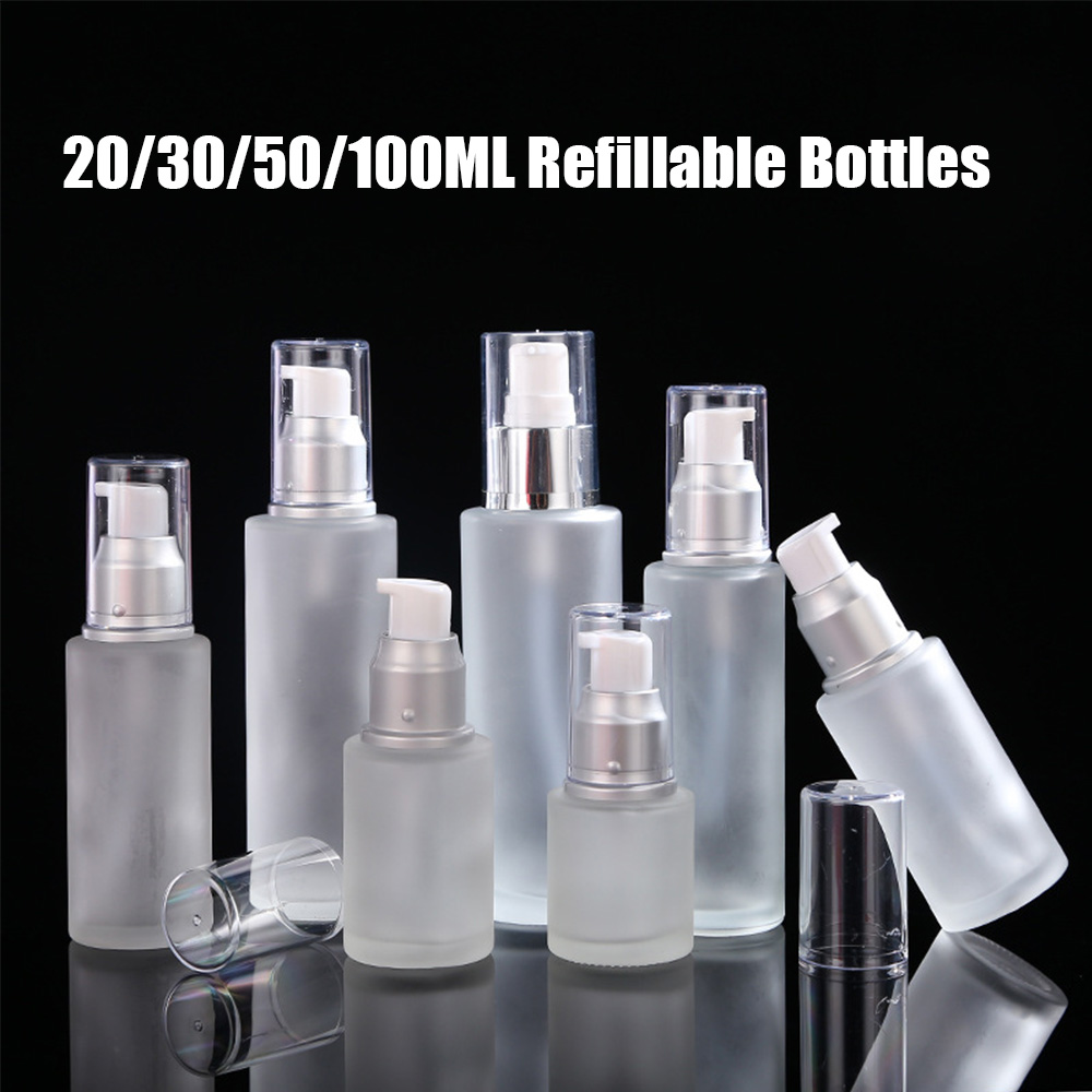 (Hàng Mới Về) Chai Thủy Tinh Trong Suốt Có Thể Đổ Đầy Dung Tích 20 / 30 / 50 / 100ml