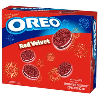 BÁNH QUY OREO RED VELVET KẸP KEM VỊ PHÔ MAI 342G