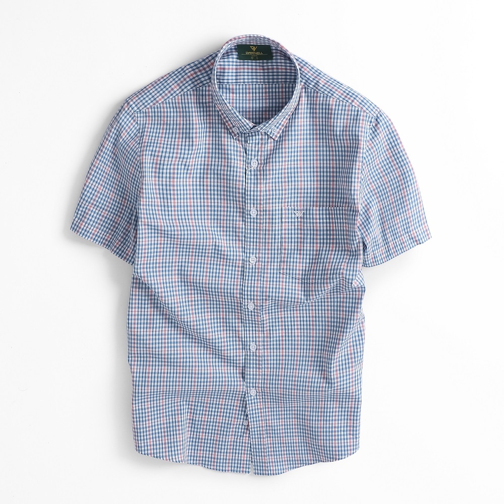 Áo sơ mi caro nam công sở DARNELL tay ngắn cao cấp ít nhắn thoáng mát, thấm hút mồ hôi DN512