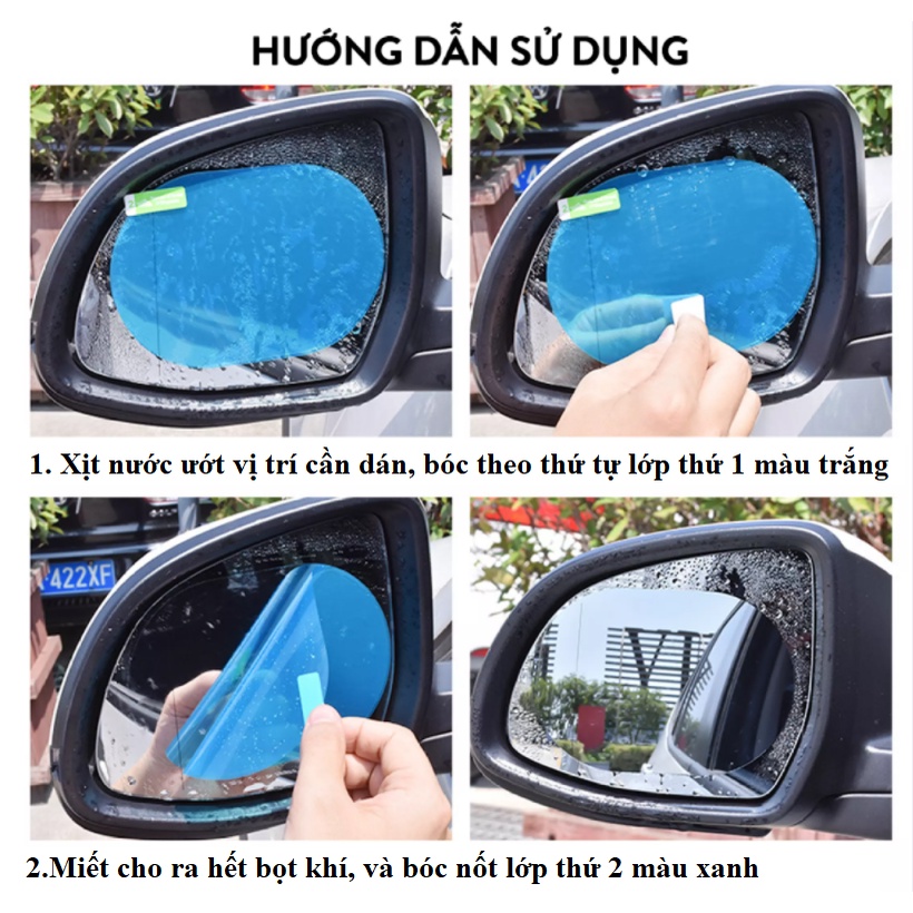 Miếng dán kính chống nước gương chiếu hậu ô tô và bên hông giúp lái xe an toàn