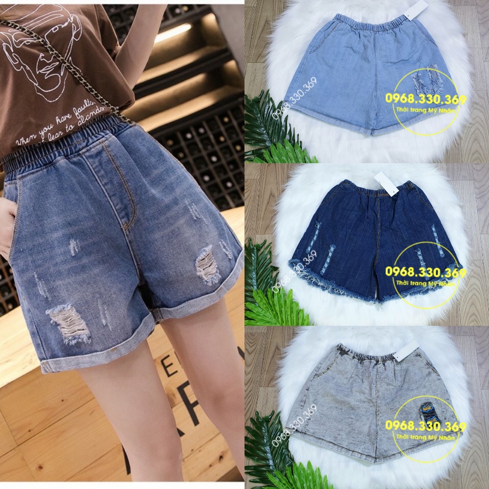 Quần short Jean nữ lưng thun đẹp