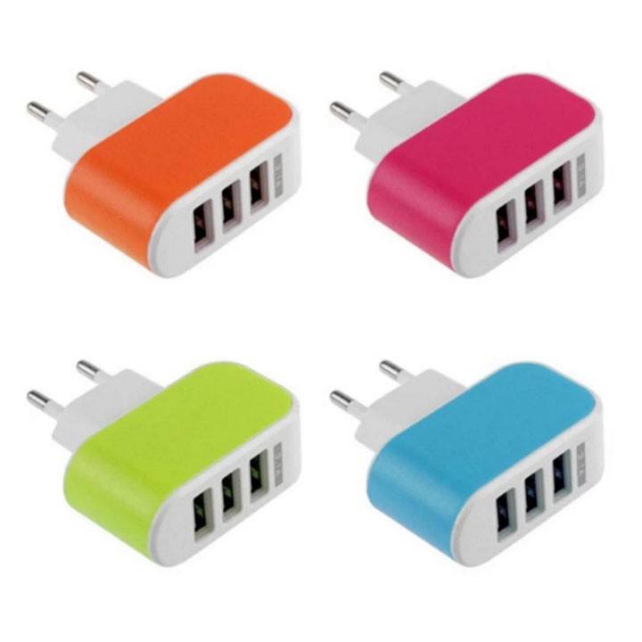 Sale sốc Cốc Sạc 3 Cổng Usb siêu tiện lợi có đèn led dùng mọi điện thoại