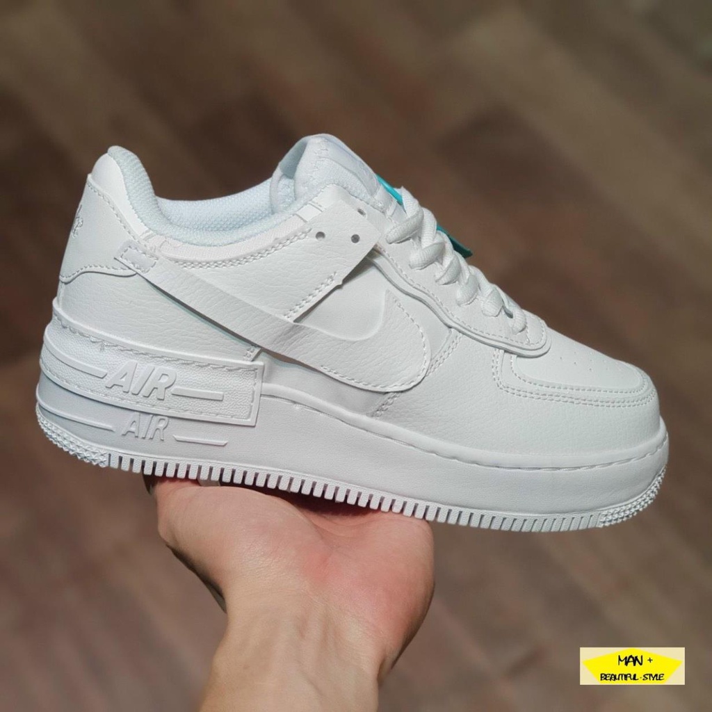 (FULL BOX+ Quà đi kèm ) Giày thể thao Air Force 1 Low Shadow White, AF1 Trắng, dành cho nam nữ