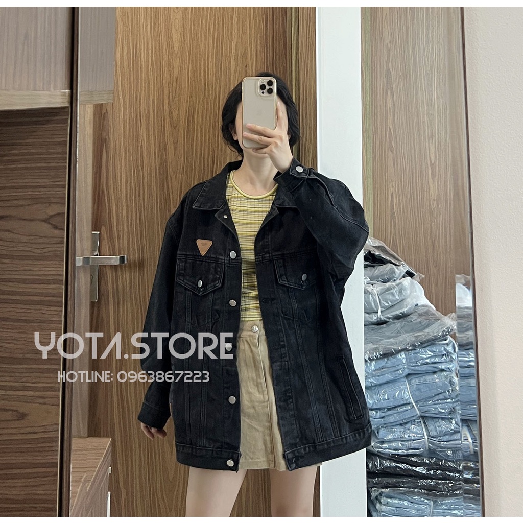 Áo khoác jeans tag da - KB26