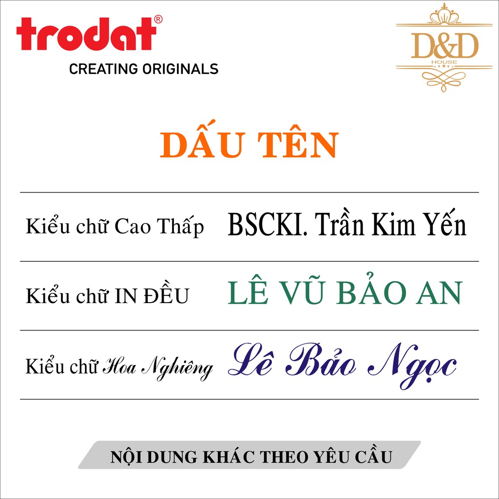 Dấu Trodat 4911P4 đẹp 38x14mm khắc dấu tên, dấu chức danh, dấu theo yêu cầu