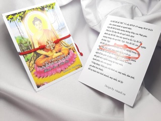 Vòng tay chỉ đỏ lá bồ đề bạc dát vàng
