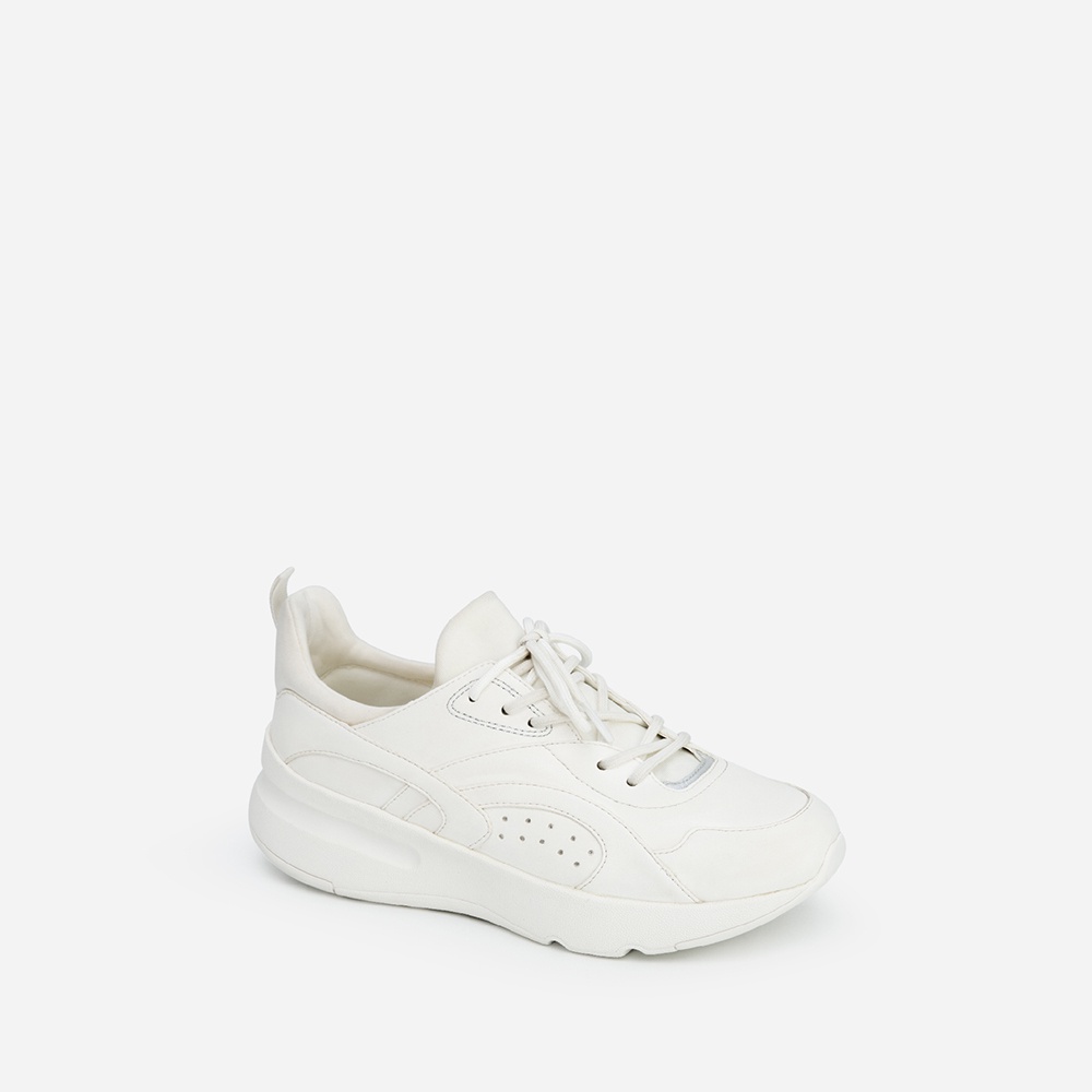 Vascara Giày Sneaker Viền Chỉ Nổi Phối Metallic - SNK 0045 - Màu Trắng