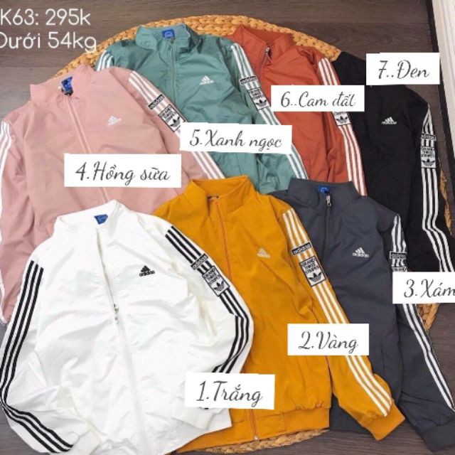 Mua 5 tặng 1 ĐỔI 5SAO- ÁO KHOÁC DÙ 2 LỚP 3 SỌC TAY LOGO ADD THÊU 7 MÀU.