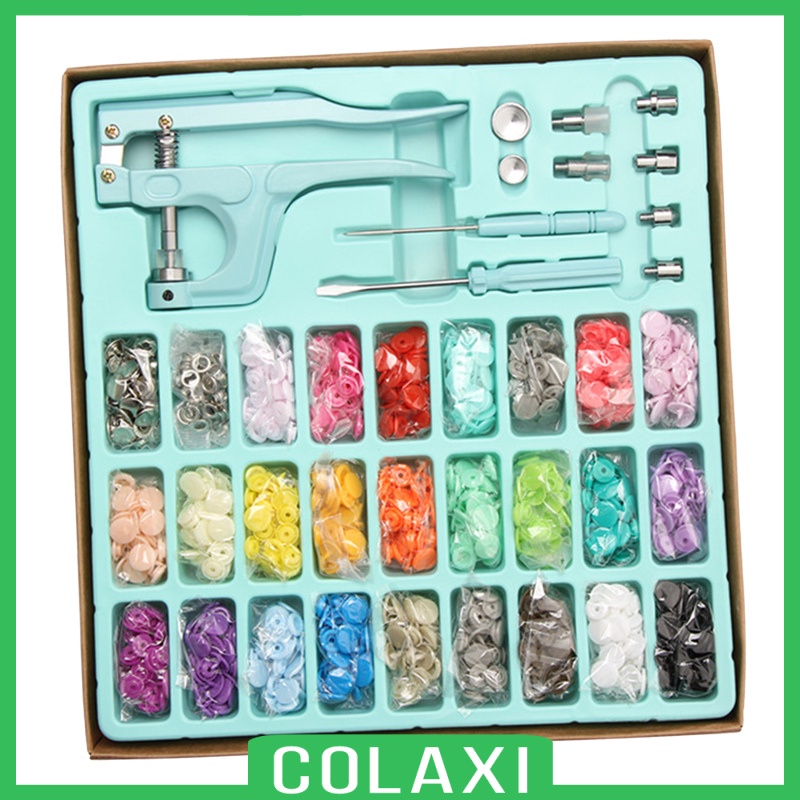 [COLAXI]312pcs Snap Button Kit Metal Snaps Studs w/ Pliers Press Tool for Sewing