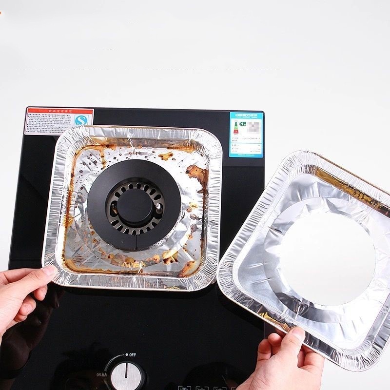 Bộ 10 miếng giấy bạc lót bếp ga loại vuông | BigBuy360 - bigbuy360.vn