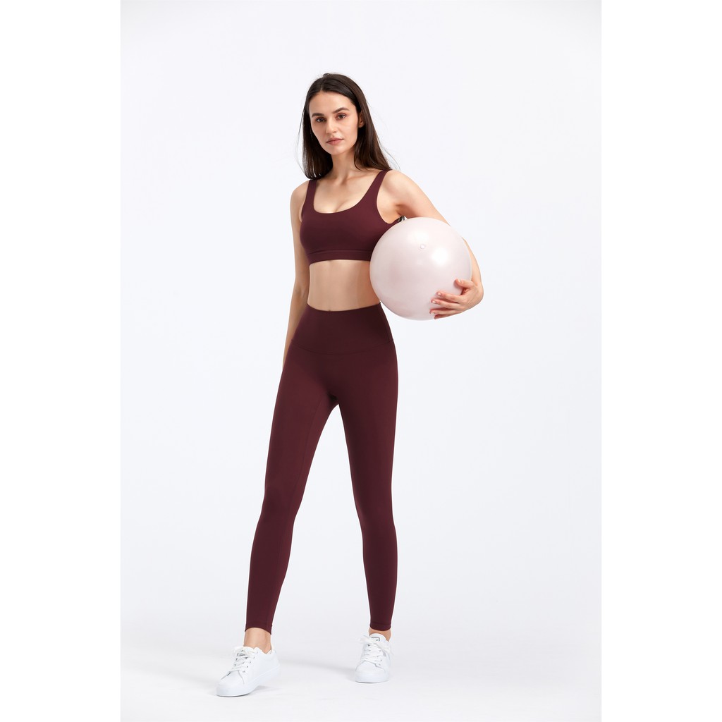 Bộ đồ tập yoga HOPPE FUMENG màu trơn thời trang năng động trẻ trung cho nữ