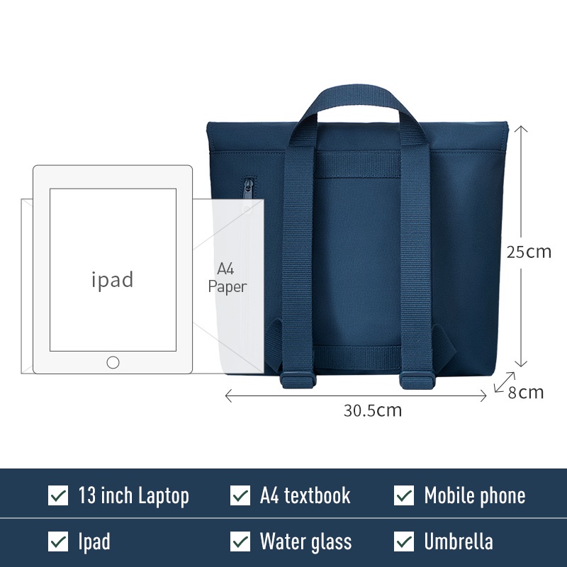 MAH OLI Ba lô máy tính xách tay chống nước bằng da Cambridge