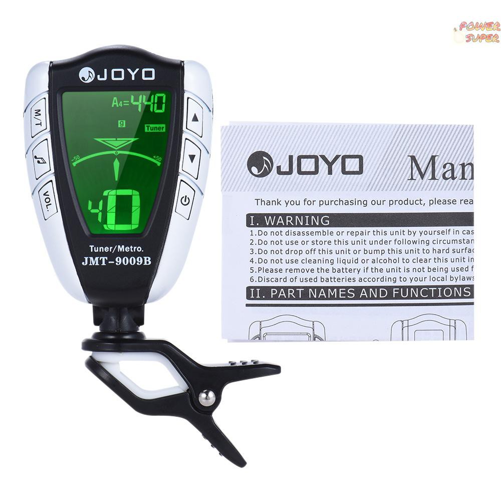 PSUPER JOYO JMT-9009B 2-in-1 Rotatable Clip-on Electronic Tuner Metronome with LCD Display for Chromatic Guitar Bass Ukulele Violin