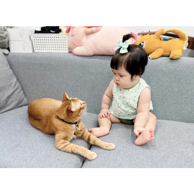 Bộ quần áo bé gái sơ sinh đến 2 tuổi vải muslin mềm mát