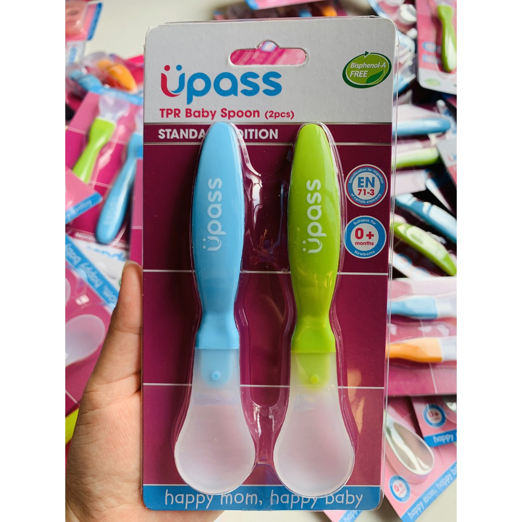 Bộ 2 Thìa TPR Ăn Dặm UPASS siêu mềm không BPA